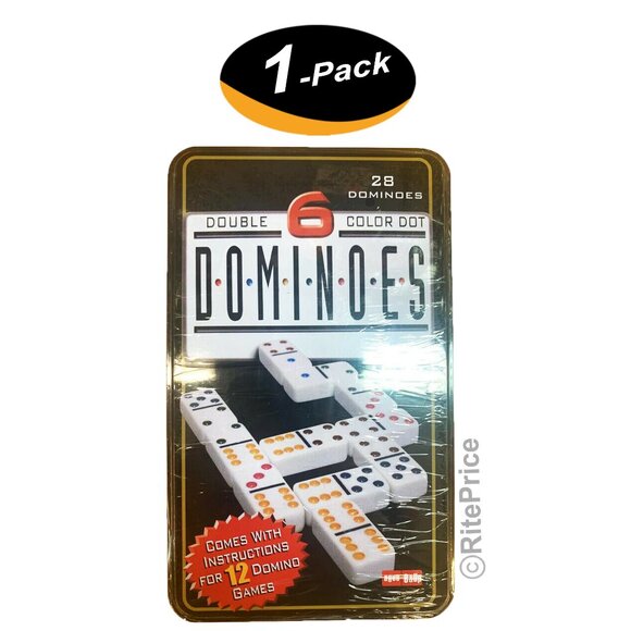 Double Six Color Dot Dominoes Set Classic Games SET of 28 Cardinal Games(1 Pack) - Picture 1 of 8